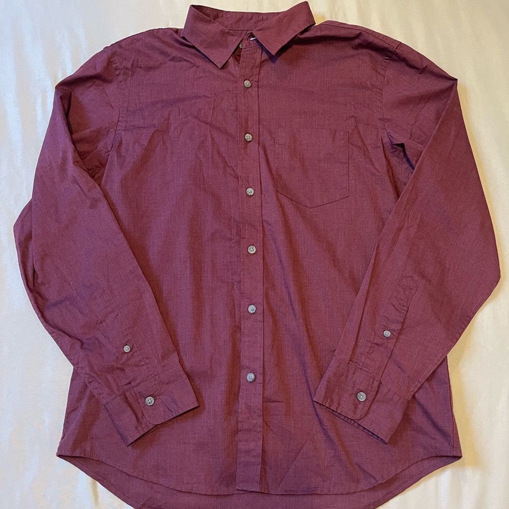 Old Navy Men's Maroon Casual Button-Down Shirt